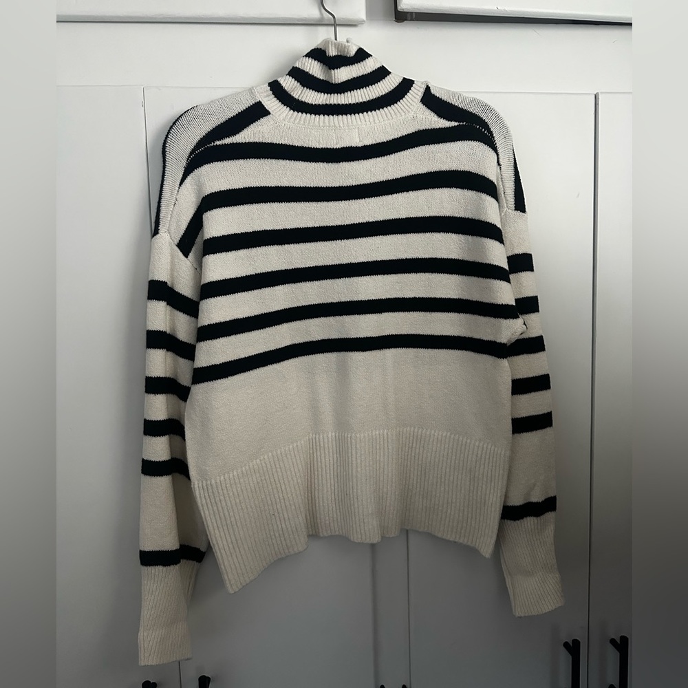 A New Day Striped Black and White Turtleneck Sweater Size S - Picture 3 of 3
